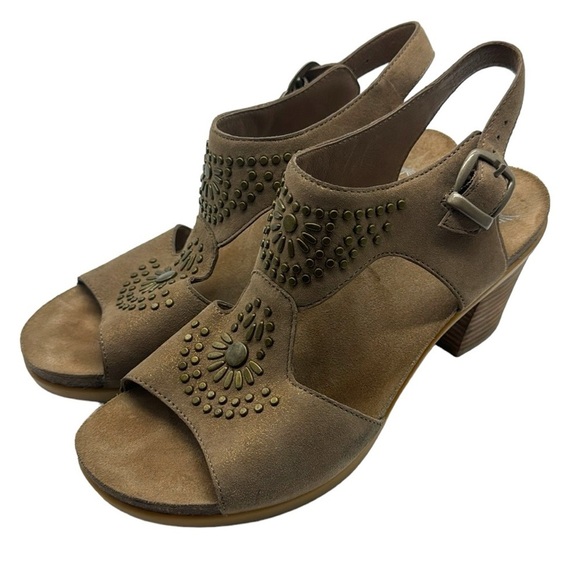 Dansko Deandra Tan Beaded Heeled Sandal Size 41 - Picture 1 of 15